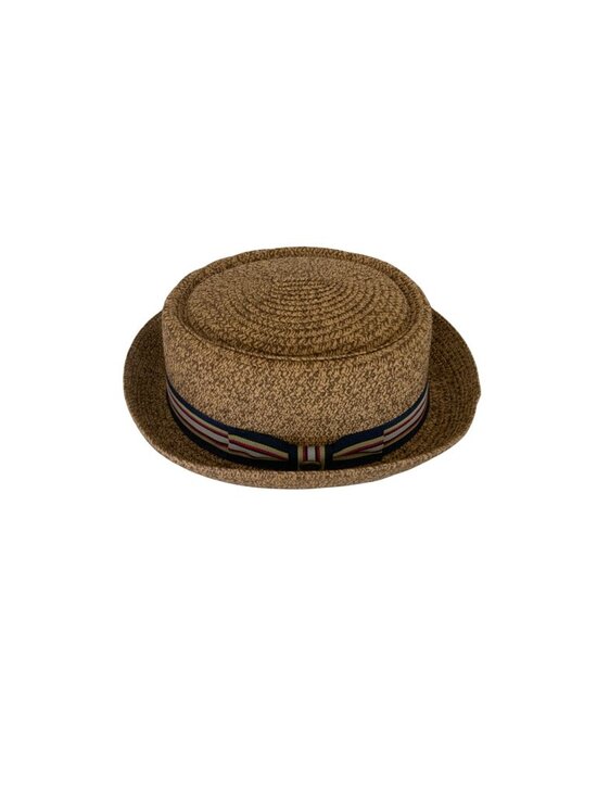 Epoch Other - Epoch Straw Pork Pie Hat With Striped Band